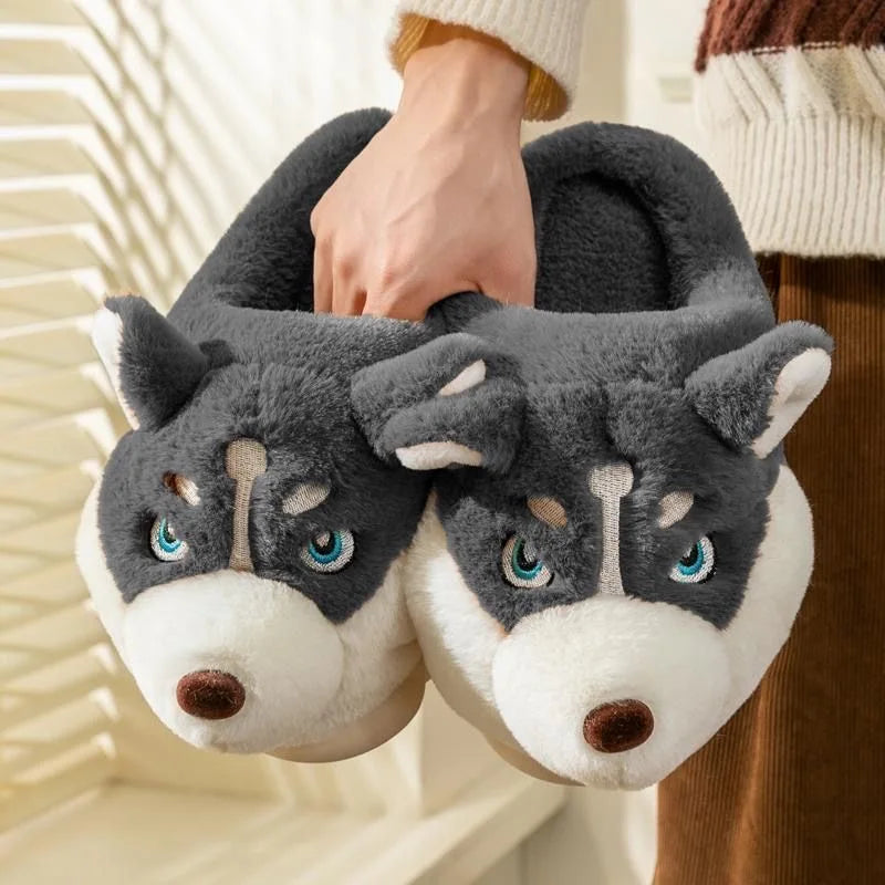 Husky-Plüschhausschuhe – Für Wärme und Freude zu Hause