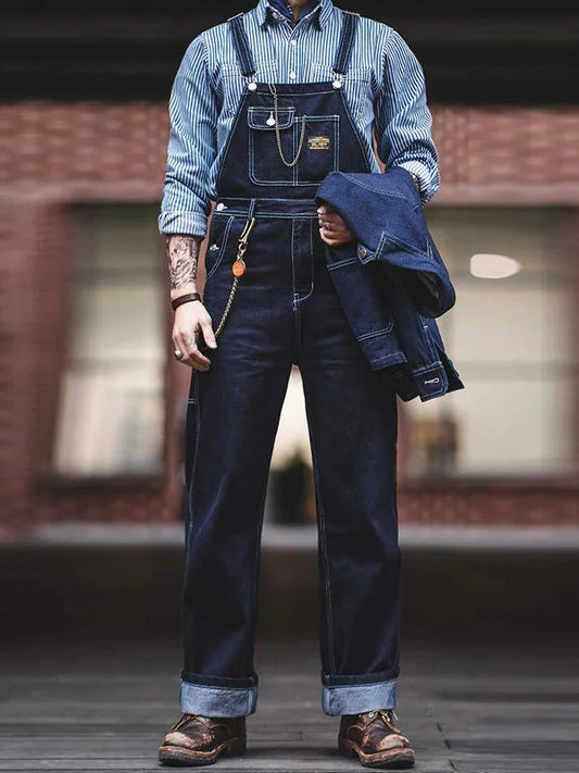 Indigo-Denim-Latzhose für Herren | Komfort und Langlebigkeit