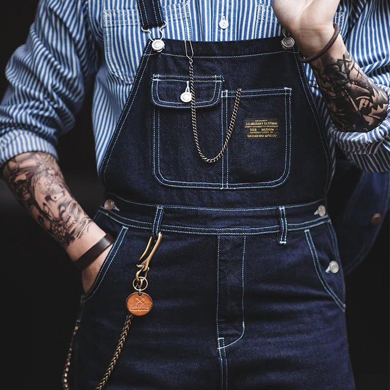 Indigo-Denim-Latzhose für Herren | Komfort und Langlebigkeit