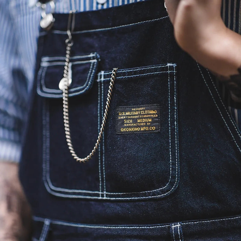 Indigo-Denim-Latzhose für Herren | Komfort und Langlebigkeit