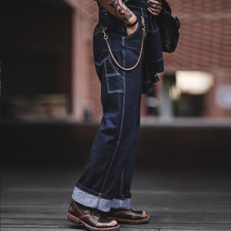 Indigo-Denim-Latzhose für Herren | Komfort und Langlebigkeit