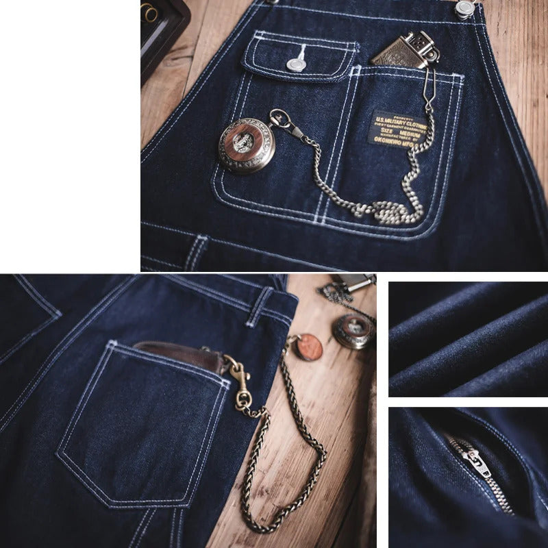 Indigo-Denim-Latzhose für Herren | Komfort und Langlebigkeit