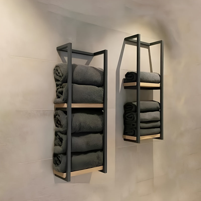 Industrielles Handtuchregal mit Ablagen – Elegantes und funktionales Wandregal