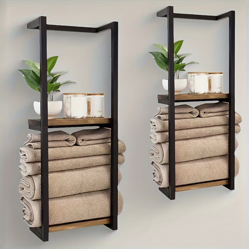Industrielles Handtuchregal mit Ablagen – Elegantes und funktionales Wandregal