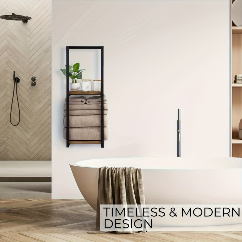 Industrielles Handtuchregal mit Ablagen – Elegantes und funktionales Wandregal