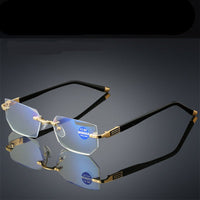 Intelligente Gleitsicht-Lesebrille mit Blaulichtfilter – ultraleichte Lesebrille für Nah- und Fernsicht mit Titan- und TR90-Fassung