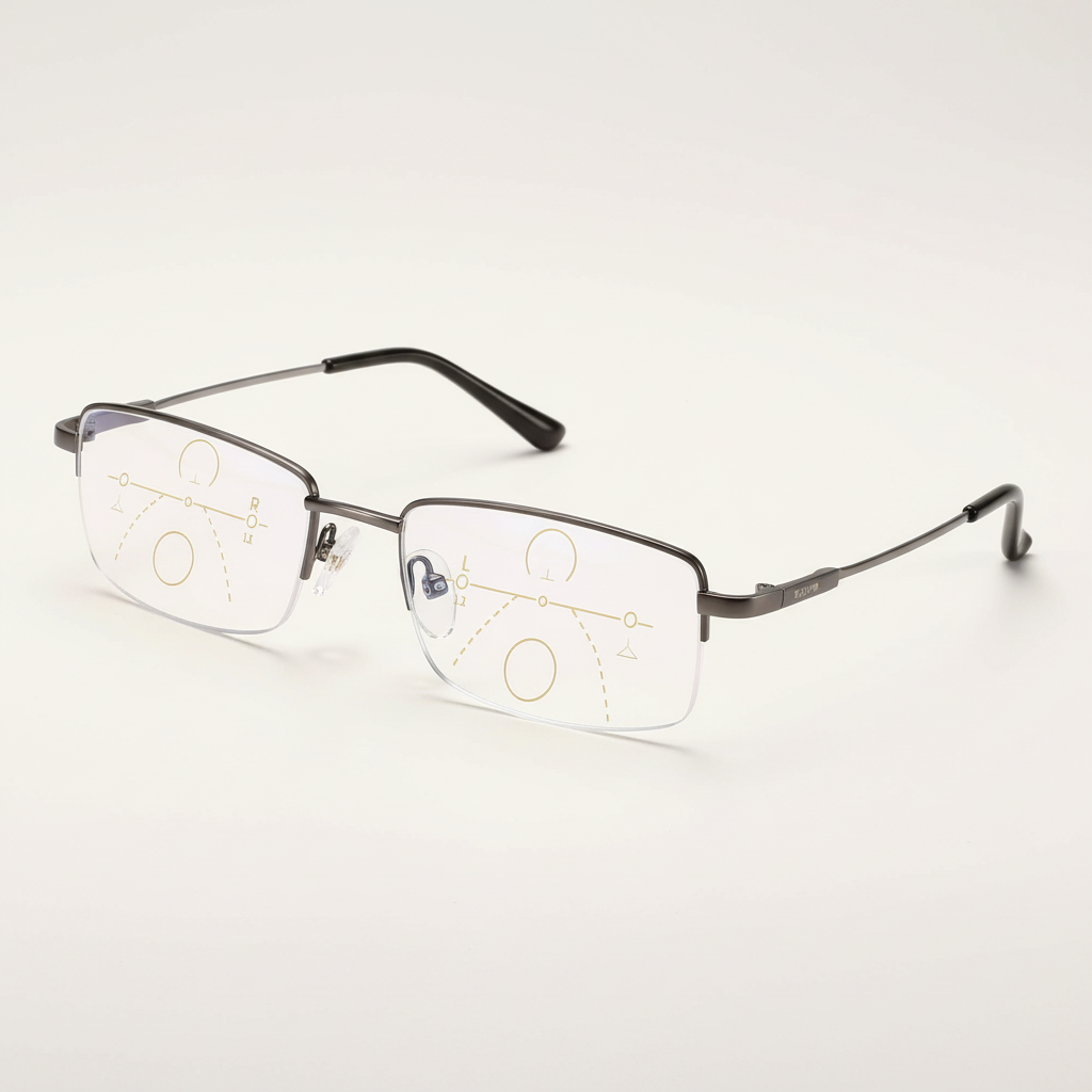 Intelligente Gleitsichtbrille | ARNO-Gläser-Technologie | Photochrome Anpassung | Blaulichtfilter & UV400 | Entspiegelungsbeschichtung | Multifokal
