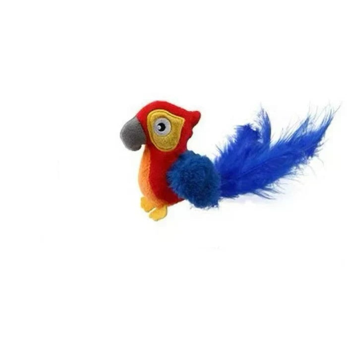 Interaktives Katzenspielzeug mit realistischen Vogelgeräuschen und Federn für Indoor-Jagdspaß