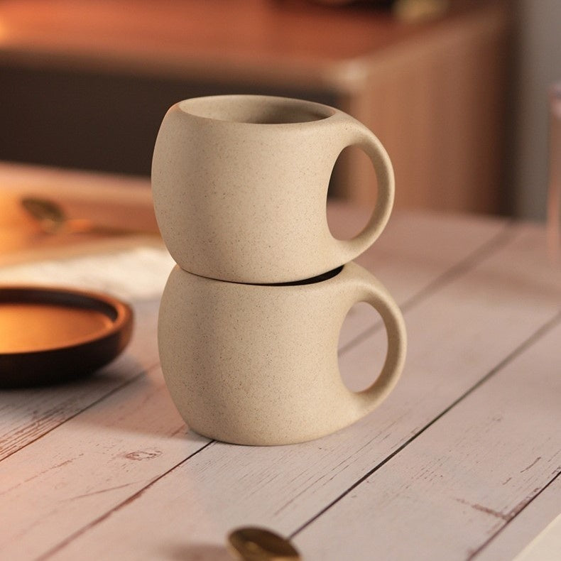 Japanisch inspiriertes Kaffeetassen-Set aus Keramik inklusive Bambusuntertasse und Löffel