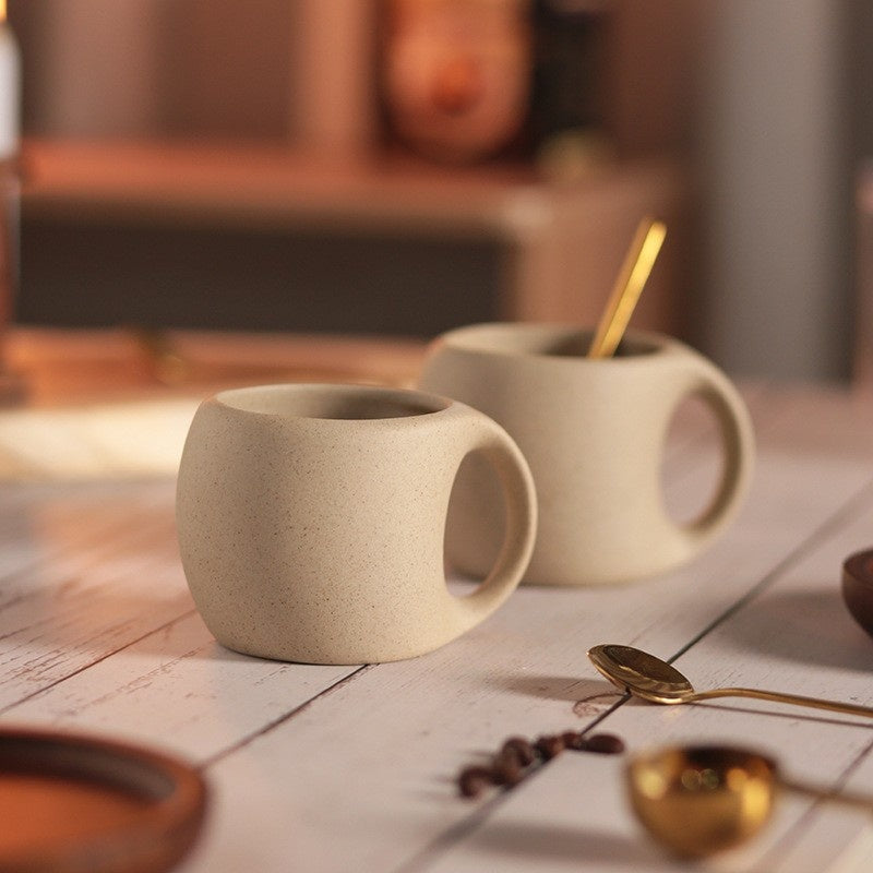 Japanisch inspiriertes Kaffeetassen-Set aus Keramik inklusive Bambusuntertasse und Löffel