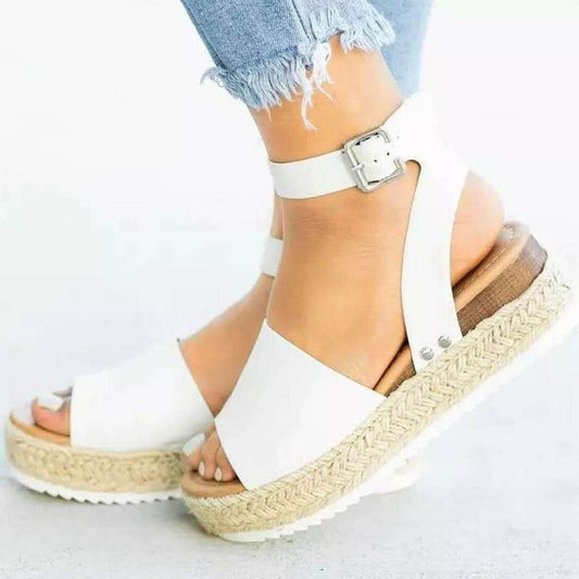 Jute-Keilsandalen für Damen - Stilvolle Plateauschuhe
