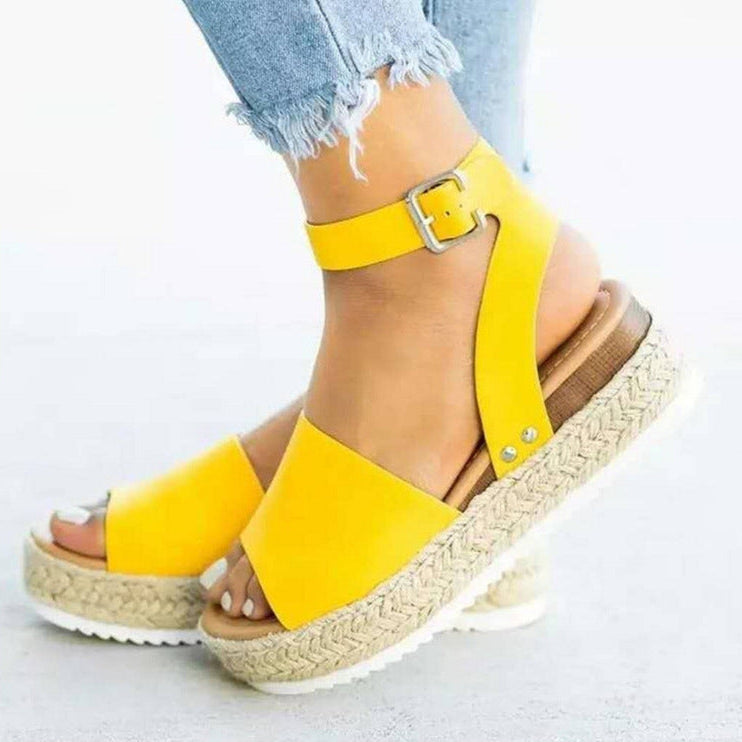Jute-Keilsandalen für Damen - Stilvolle Plateauschuhe