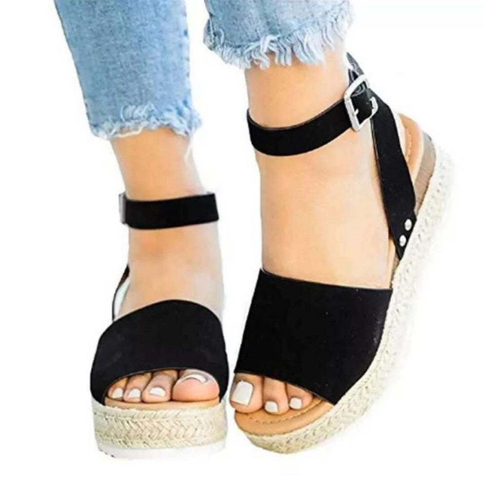 Jute-Keilsandalen für Damen - Stilvolle Plateauschuhe
