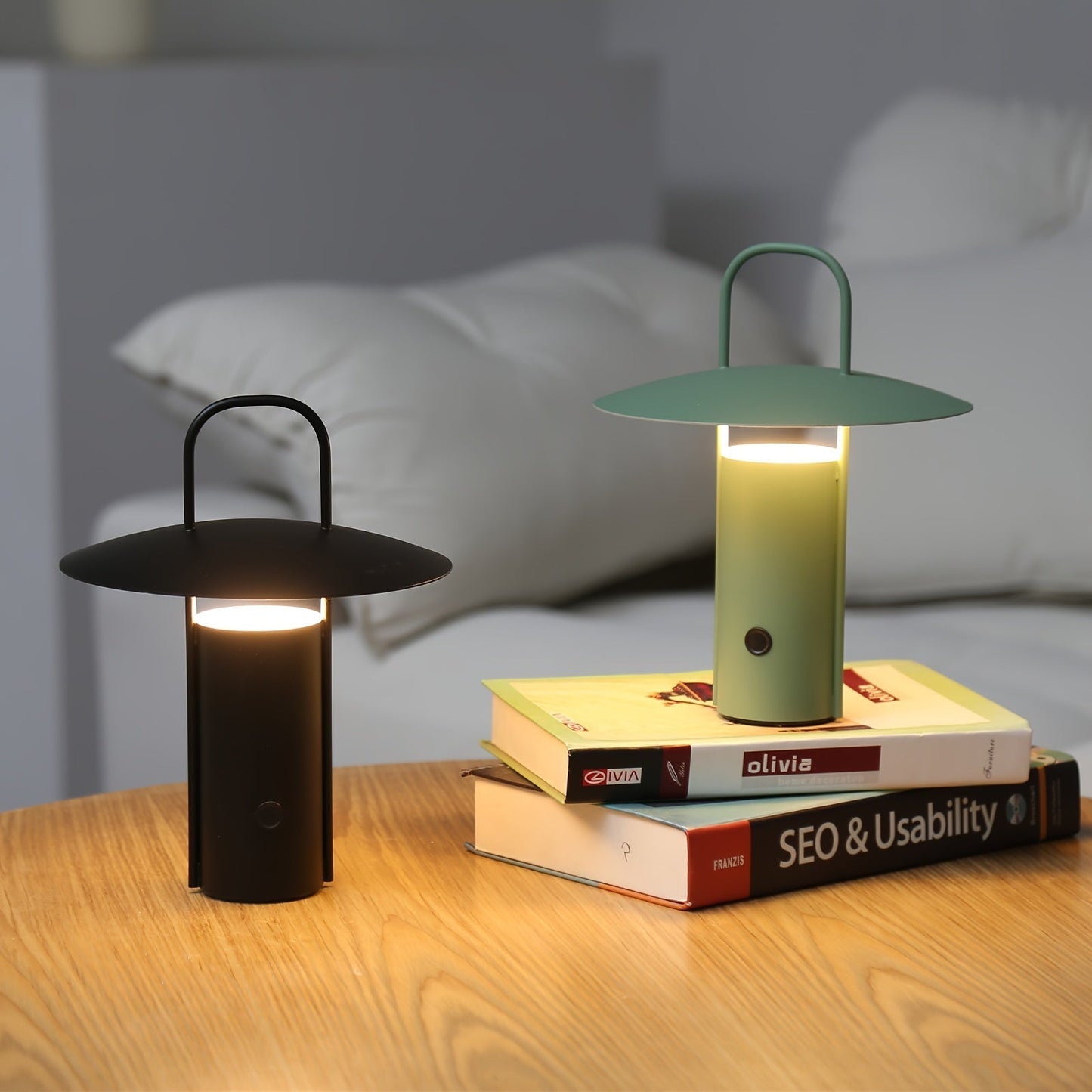 Kabellose LED-Touch-Lampe | Über USB aufladbare Tischleuchte aus Metall