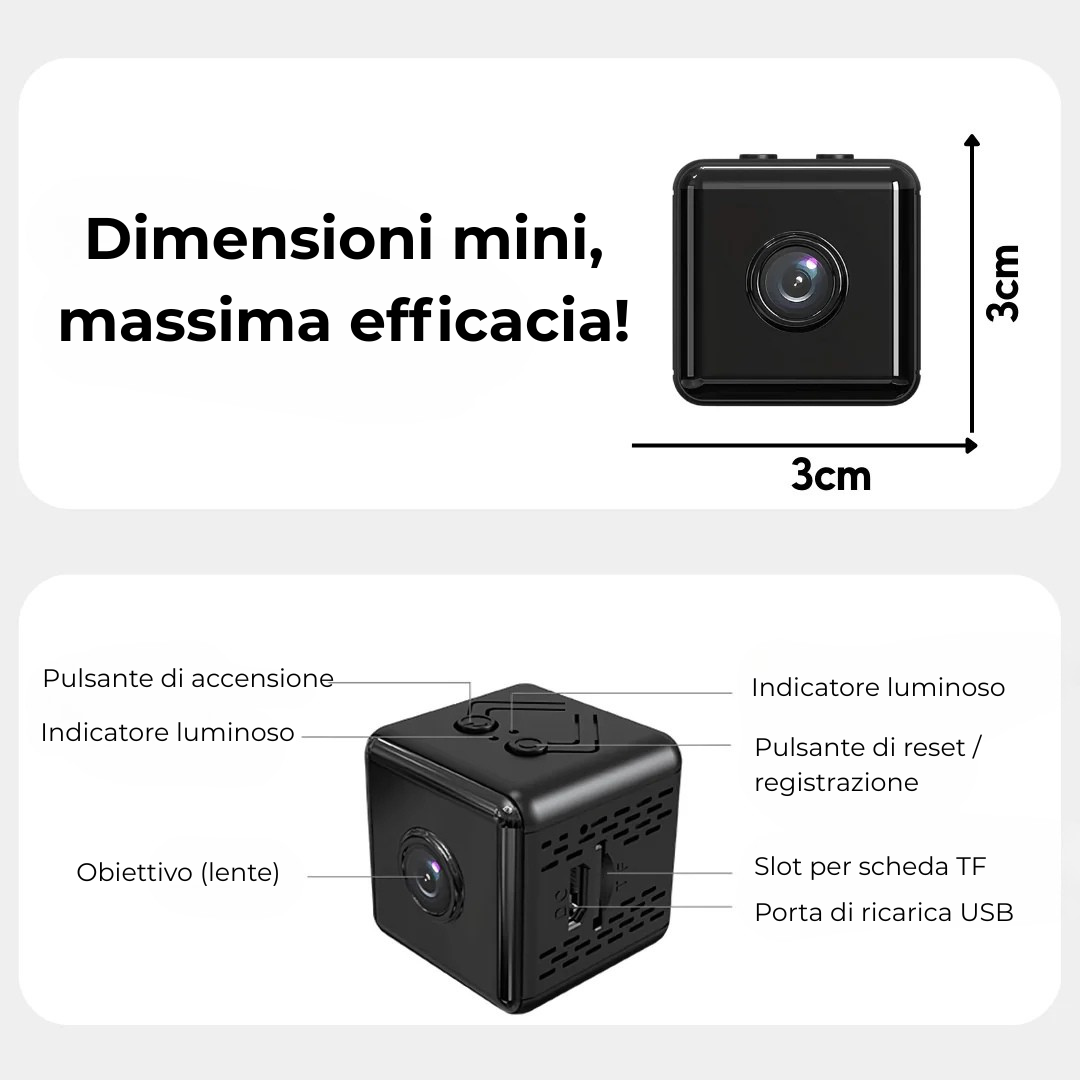 Kabellose Mini-Spionagekamera mit Aufnahmefunktion