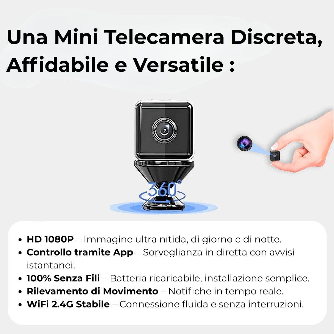 Kabellose Mini-Spionagekamera mit Aufnahmefunktion