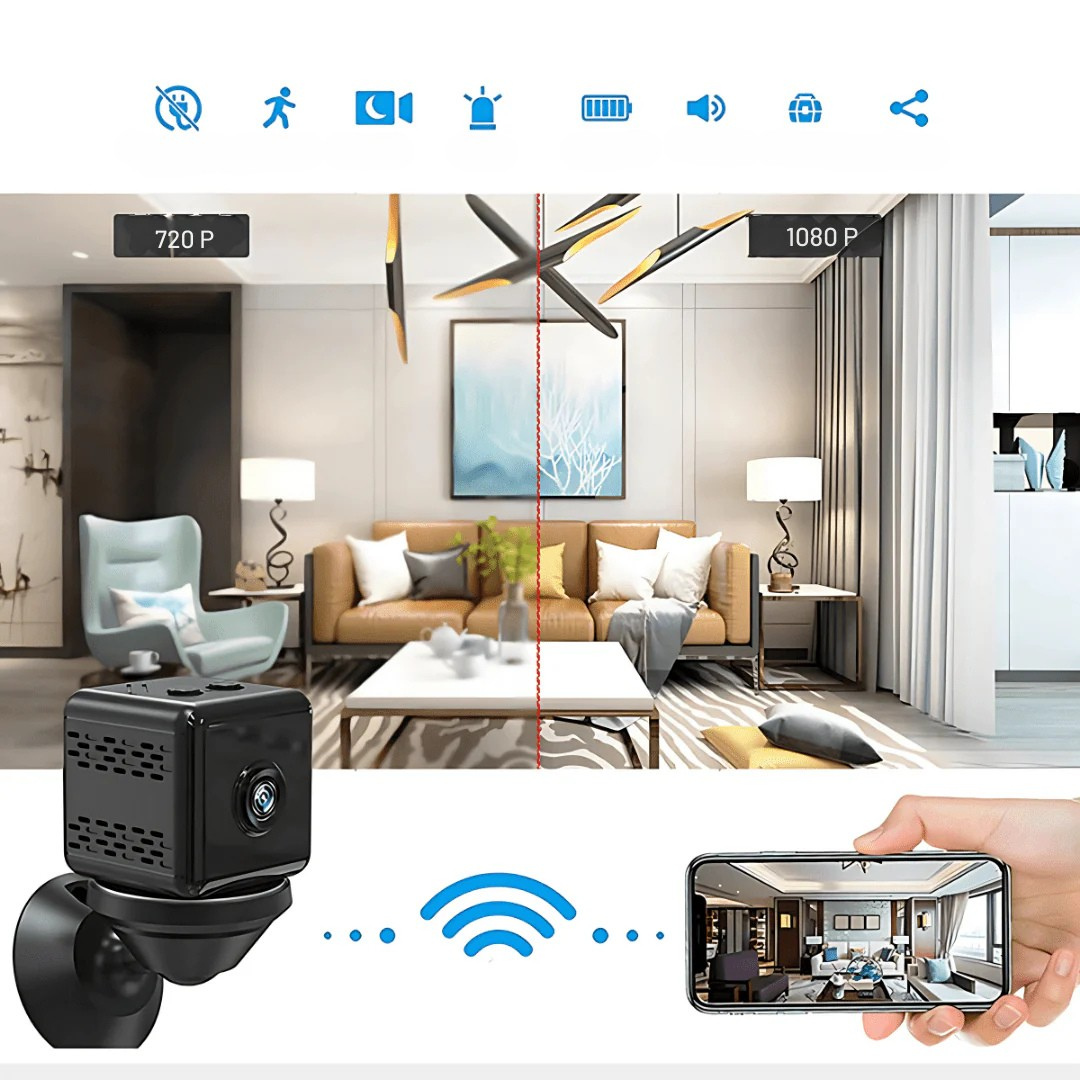 Kabellose Mini-Spionagekamera mit Aufnahmefunktion