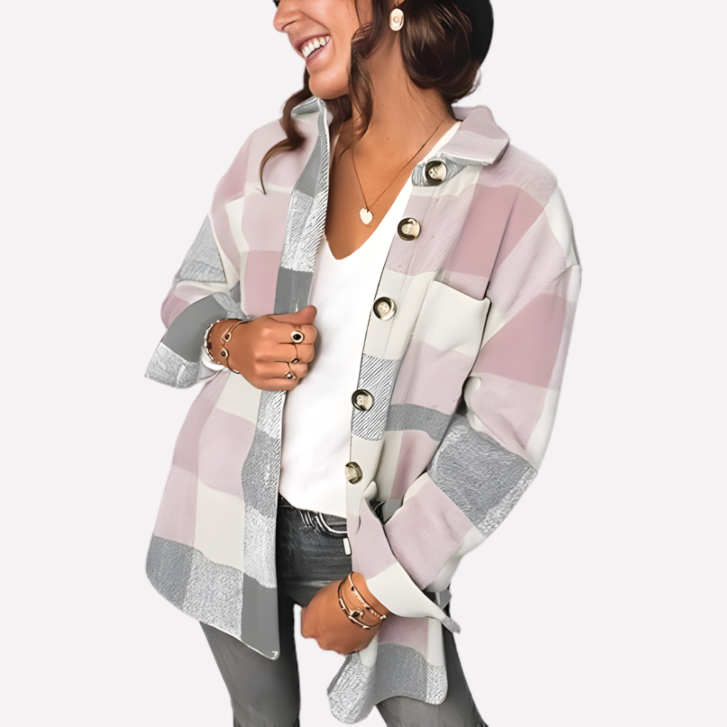 Karierte Damen-Hemdjacke