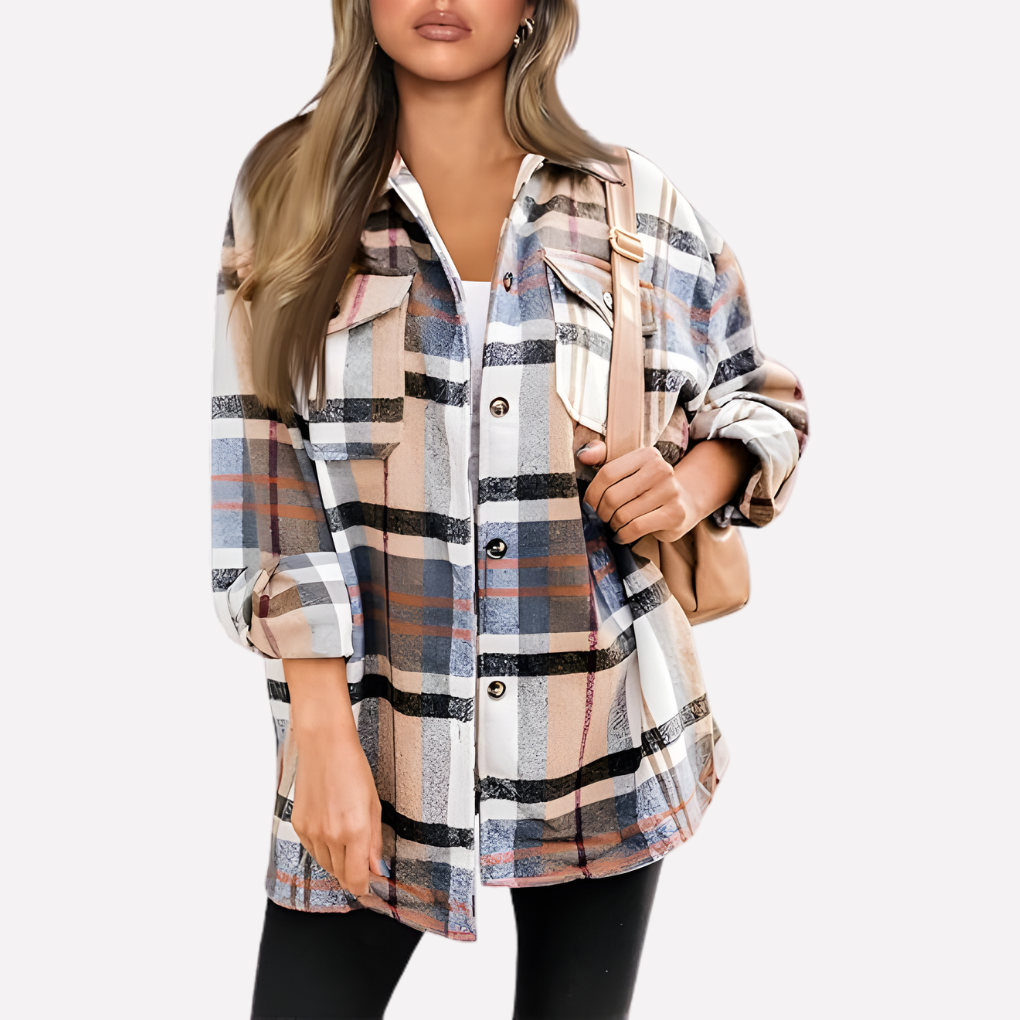 Karierte Damen-Hemdjacke