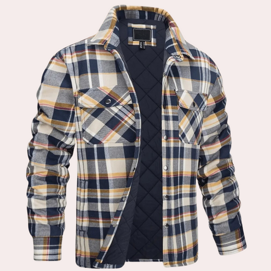 Karierte Herren-Hemdjacke mit Knöpfen