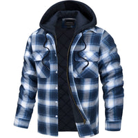 Karierte Herrenjacke mit Kapuze