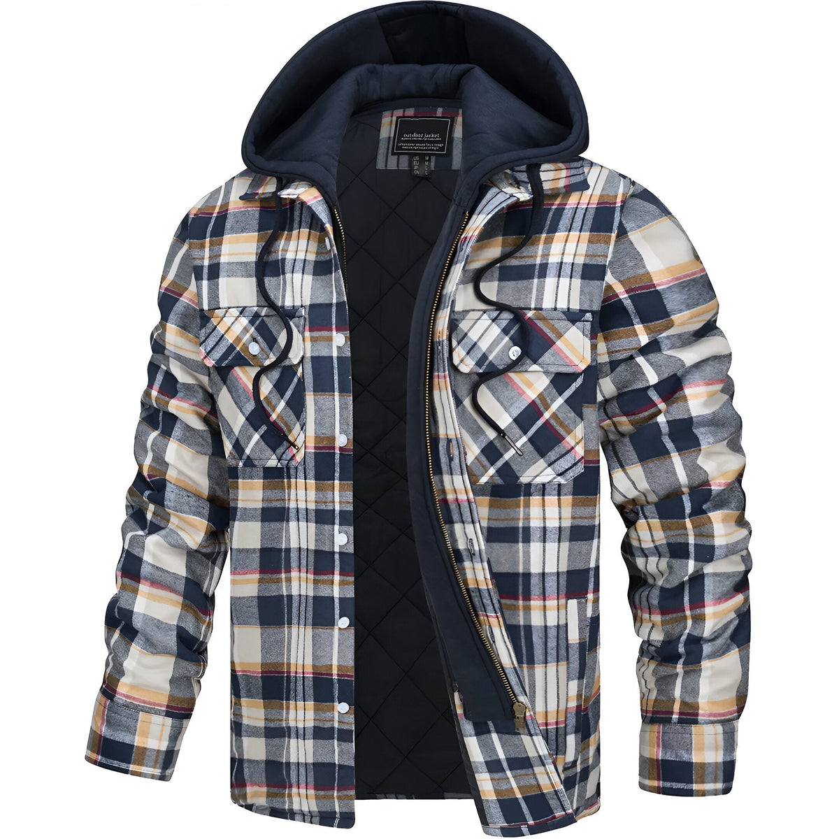 Karierte Herrenjacke mit Kapuze