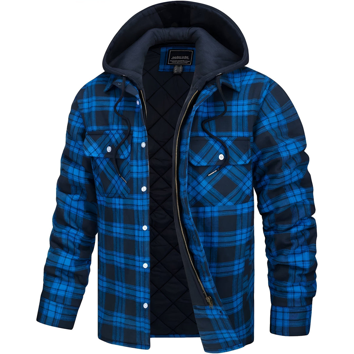 Karierte Herrenjacke mit Kapuze