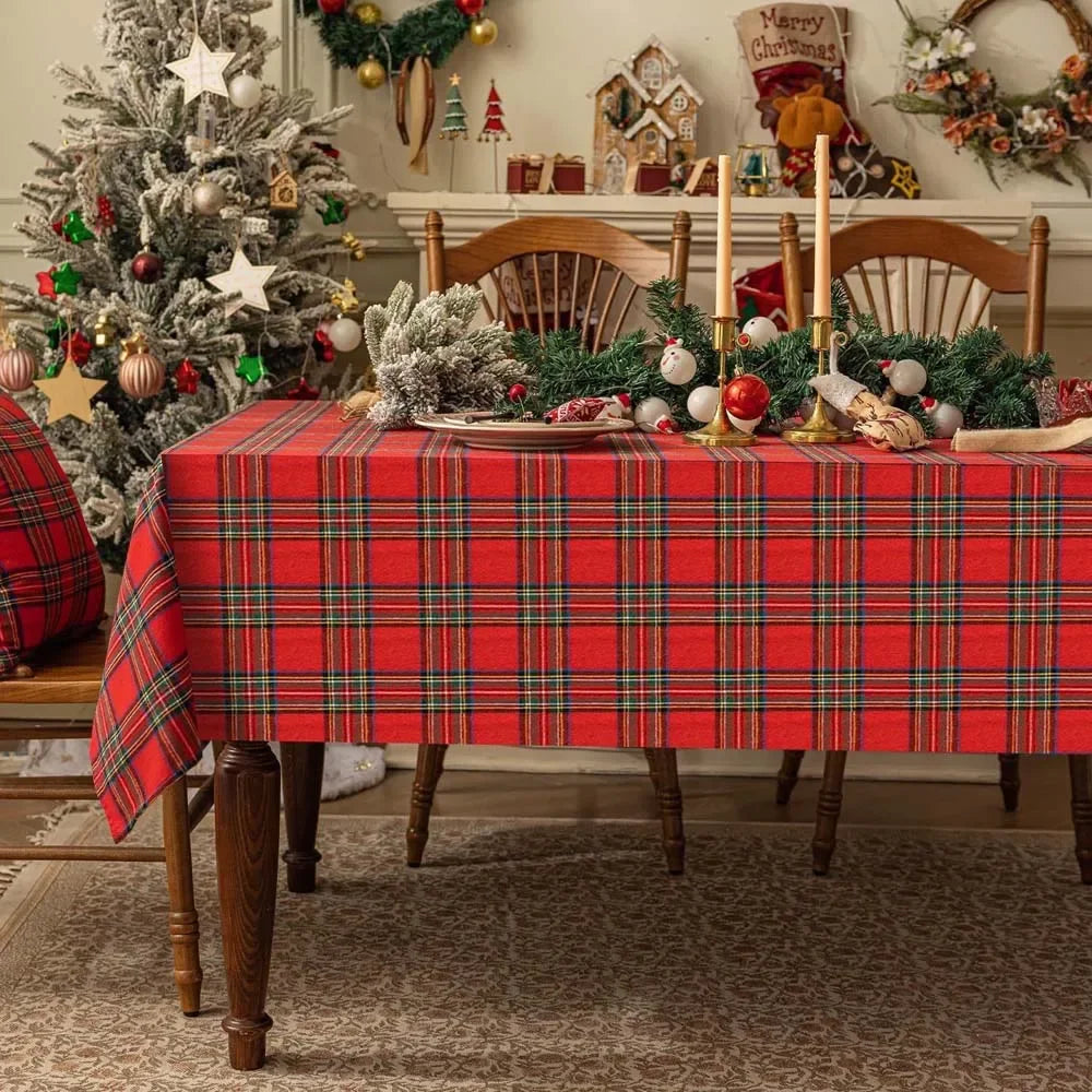 Karierte Weihnachtstischdecke
