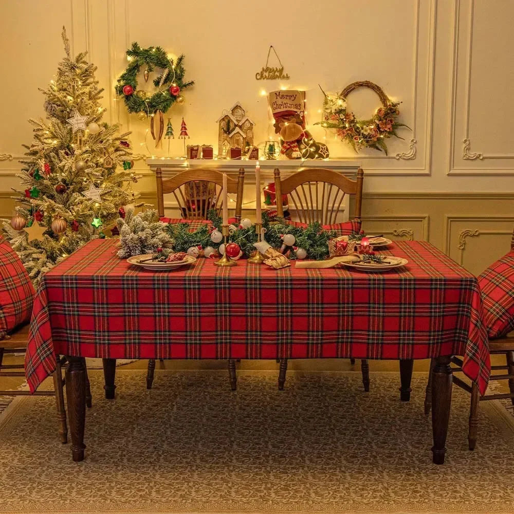 Karierte Weihnachtstischdecke