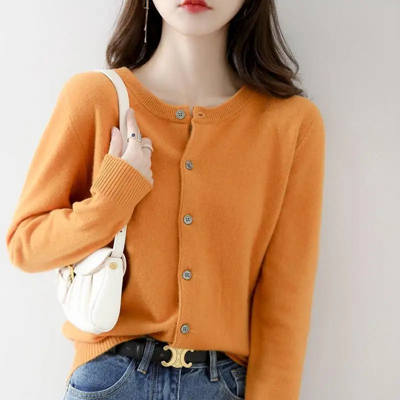 Kaschmir-Strickjacke für Frühling und Herbst