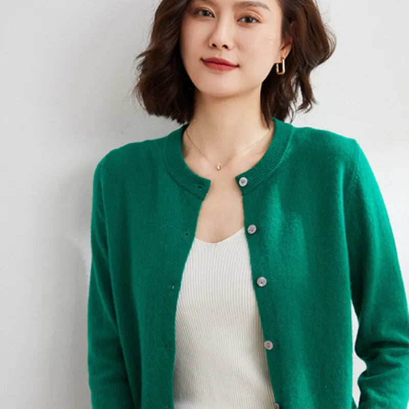Kaschmir-Strickjacke für Frühling und Herbst