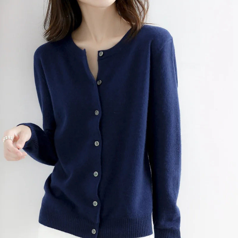 Kaschmir-Strickjacke für Frühling und Herbst