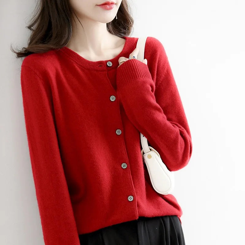Kaschmir-Strickjacke für Frühling und Herbst