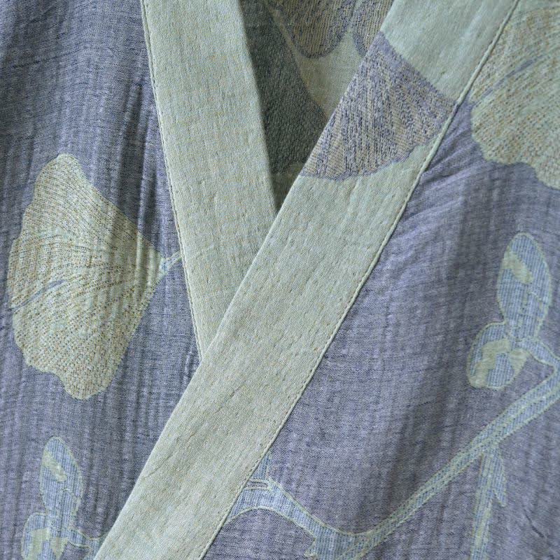 Kimono-Bademantel aus atmungsaktiver Bio-Baumwolle mit leichter, weicher Webstruktur