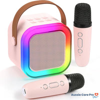 Kinder-Karaoke-Maschine – Bluetooth mit kabellosen Mikrofonen und Lichteffekten