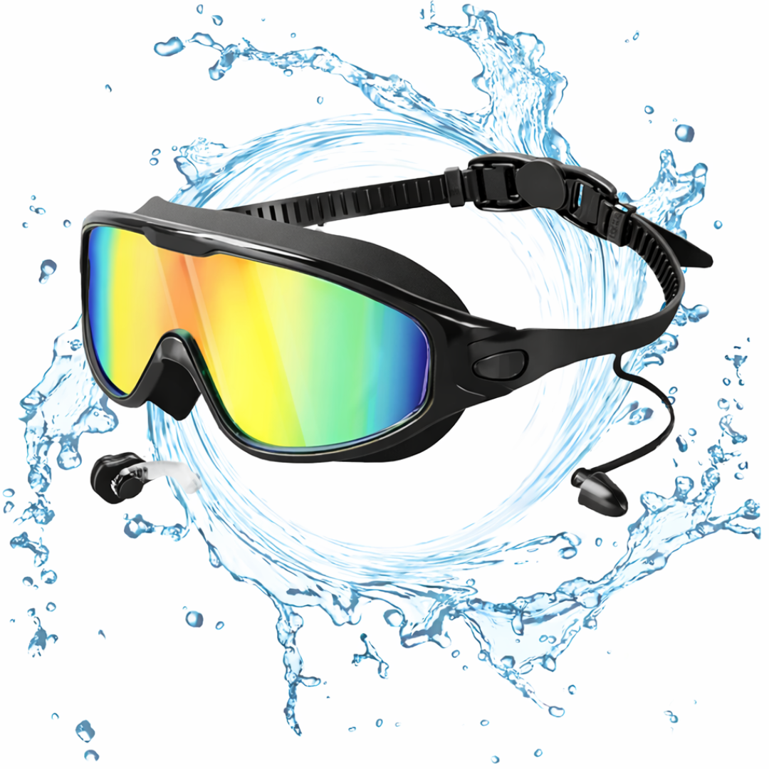 Kinder-Schwimmbrille mit Gehörschutz und klarer Sicht
