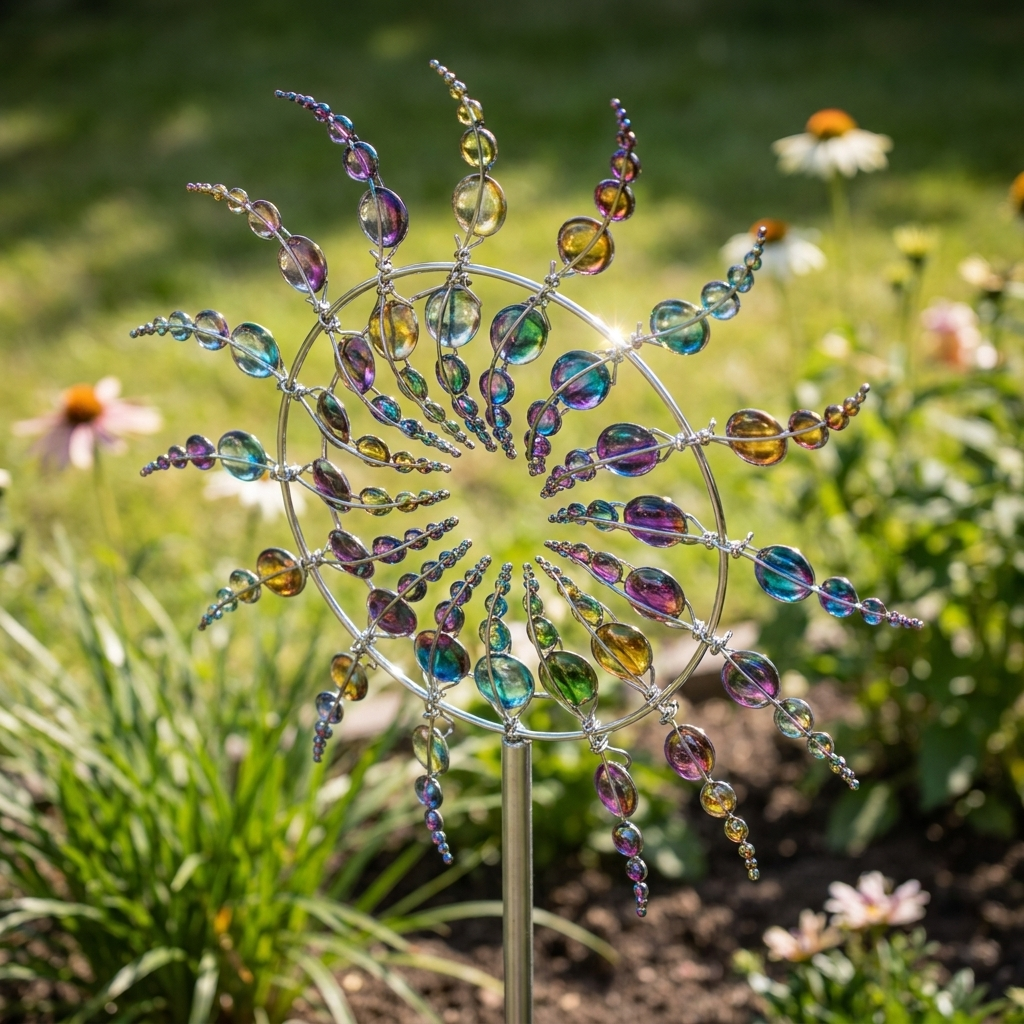 Kinetisches Garten-Windspiel — Metall, doppellagig, windbetrieben