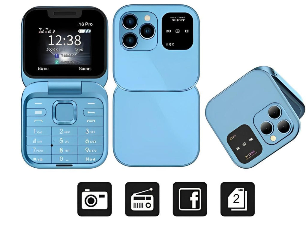 Klappbares Dual-SIM-Handy mit HD-Kamera und UKW-Radio