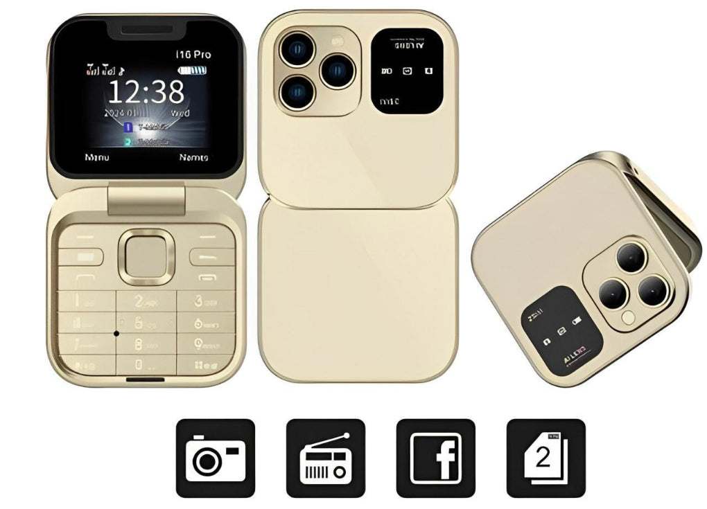 Klappbares Dual-SIM-Handy mit HD-Kamera und UKW-Radio