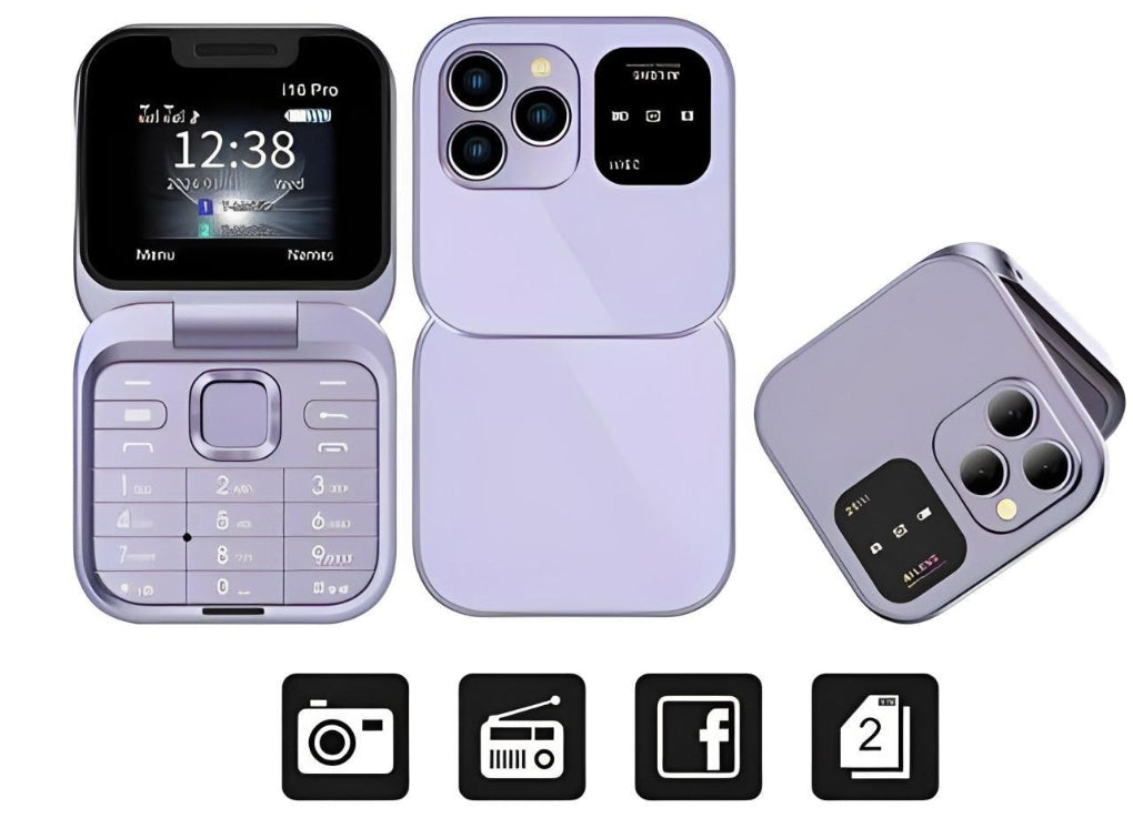 Klappbares Dual-SIM-Handy mit HD-Kamera und UKW-Radio