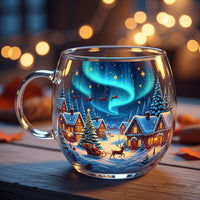 Klarglas-Tasse mit Landschaftsmotiv