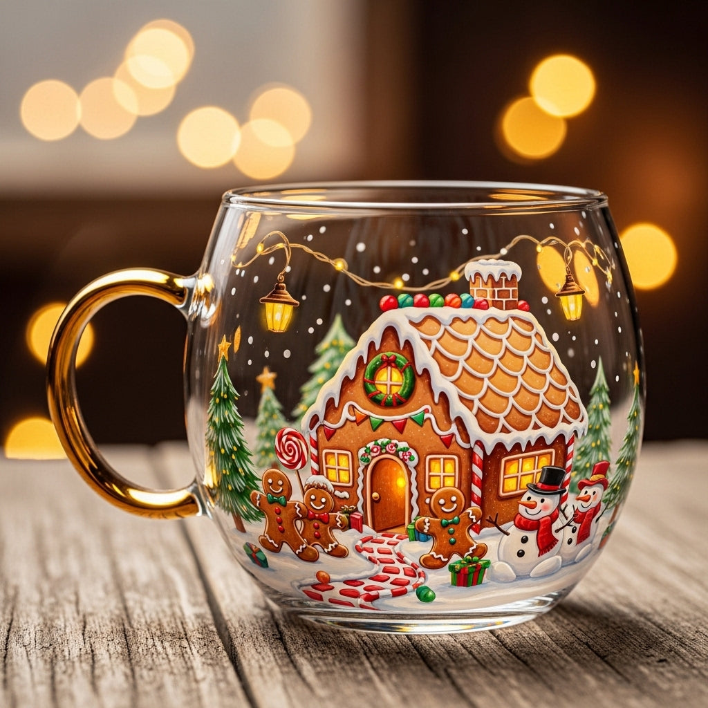 Klarglas-Tasse mit Landschaftsmotiv