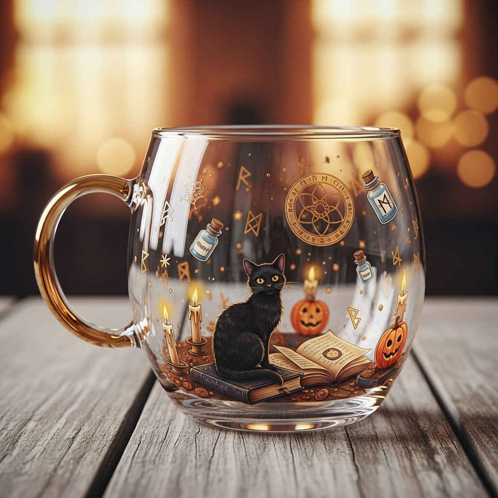 Klarglas-Tasse mit Landschaftsmotiv