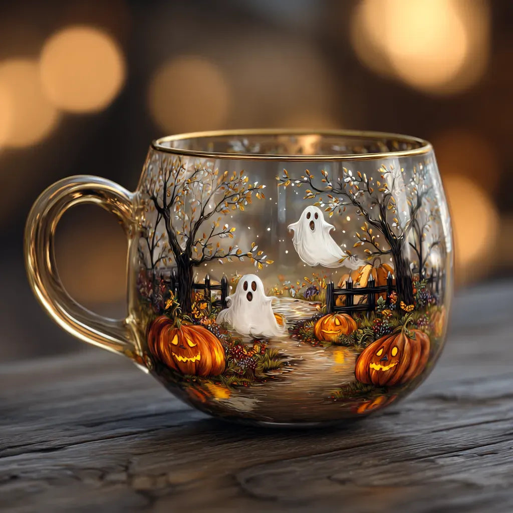 Klarglas-Tasse mit Landschaftsmotiv