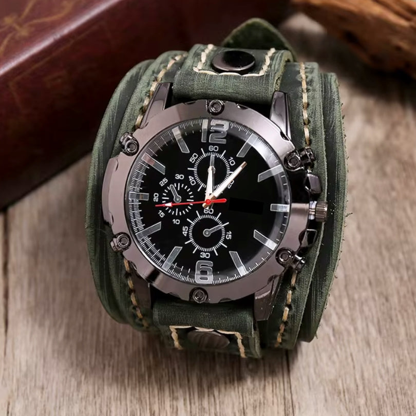Klassische Armbanduhr mit Lederarmband