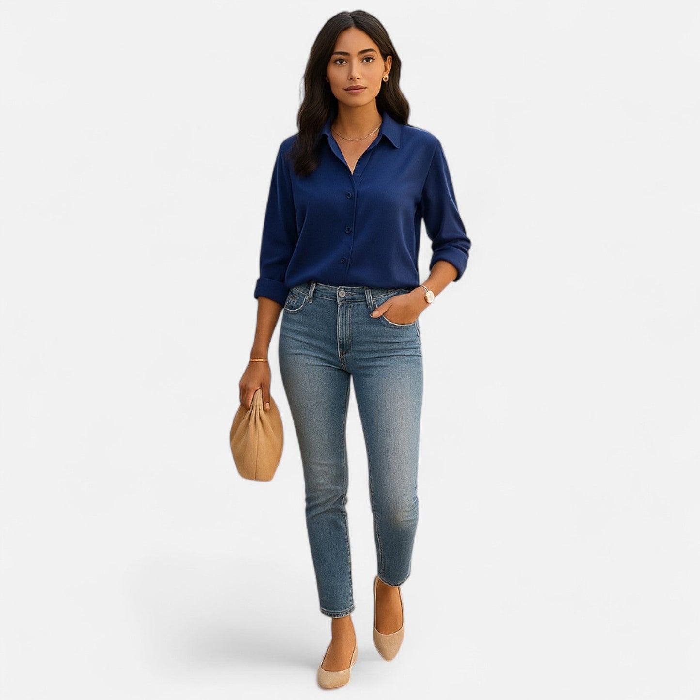 Klassische Damenbluse mit fließender Silhouette – Zeitlose Eleganz und raffinierter Komfort