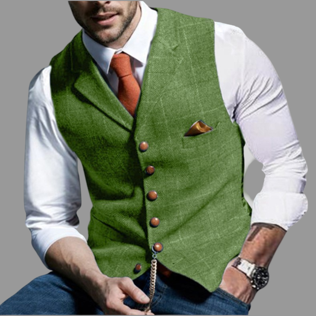 Klassische elegante Weste mit Reverskragen und Knopfleiste