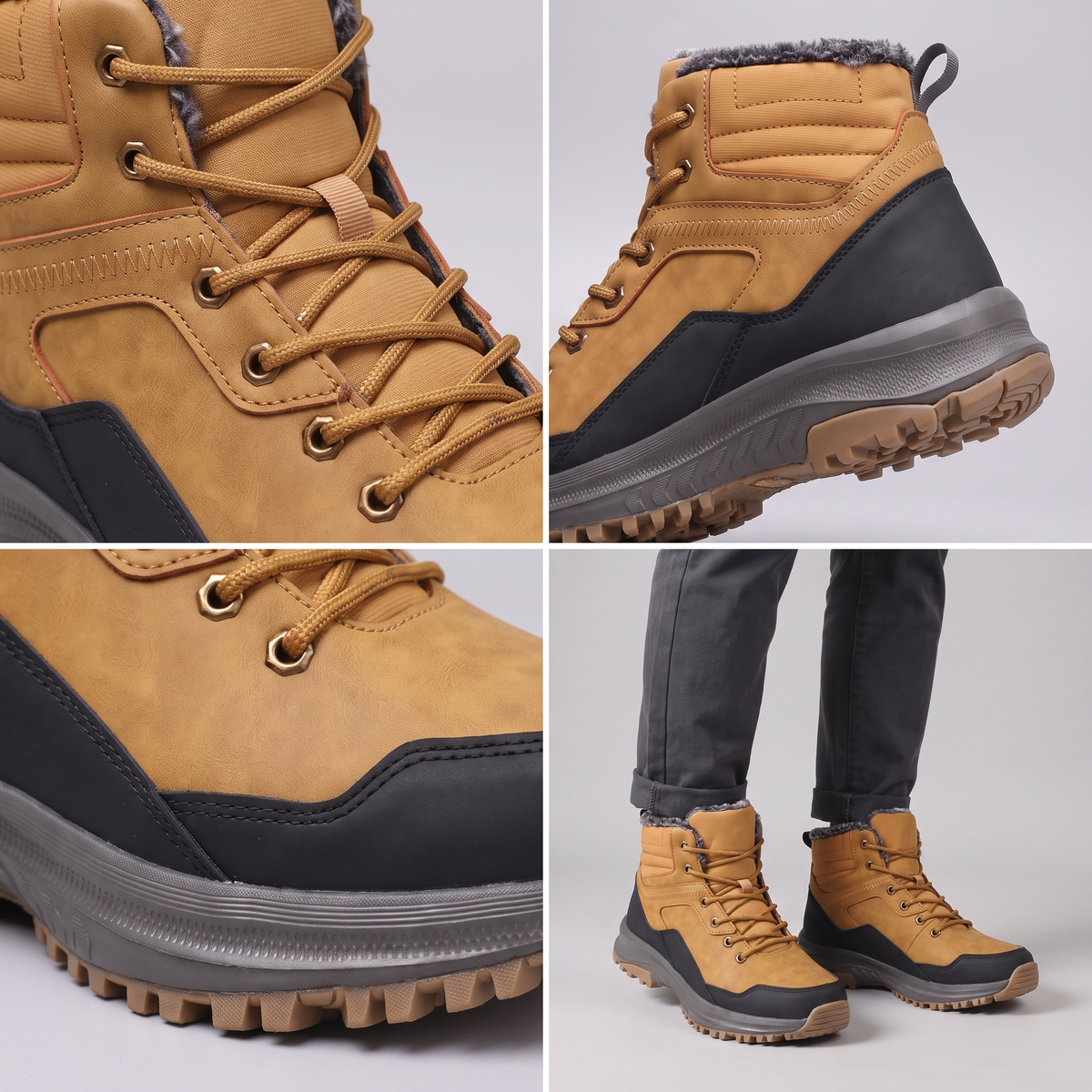 Klassische gefütterte Herren-Wanderschuhe