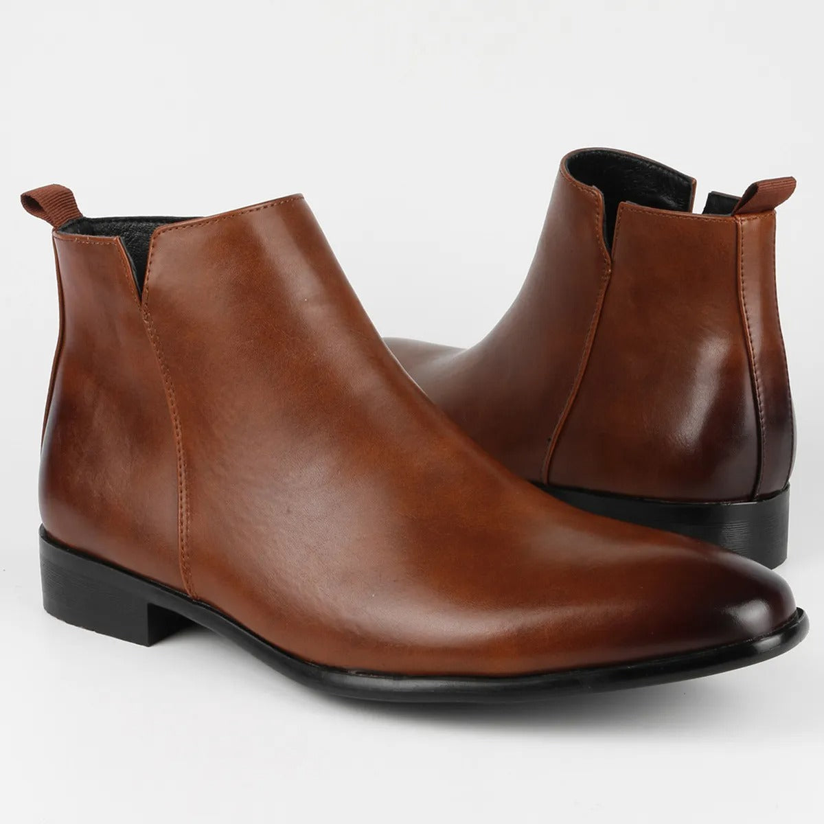 Klassische Retro-Herrenstiefeletten mit seitlichem Reißverschluss