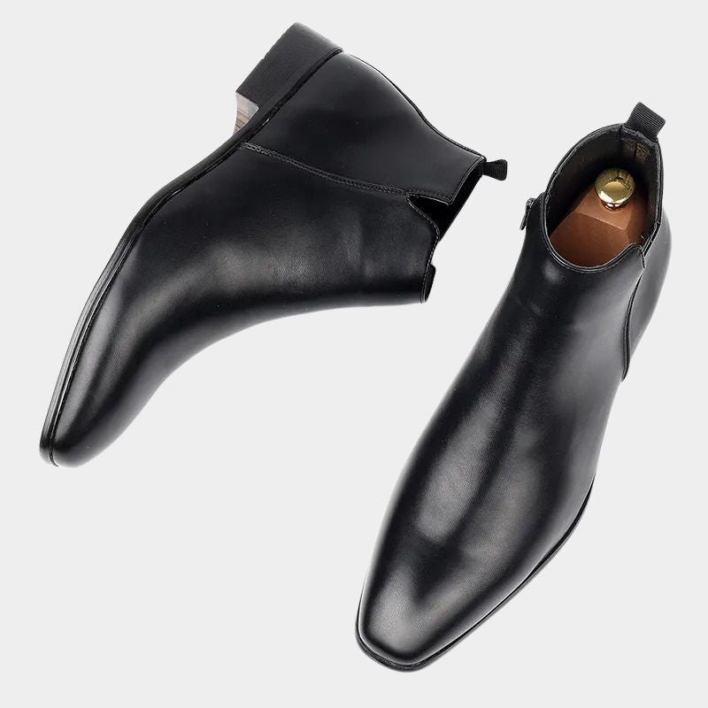 Klassische Retro-Herrenstiefeletten mit seitlichem Reißverschluss
